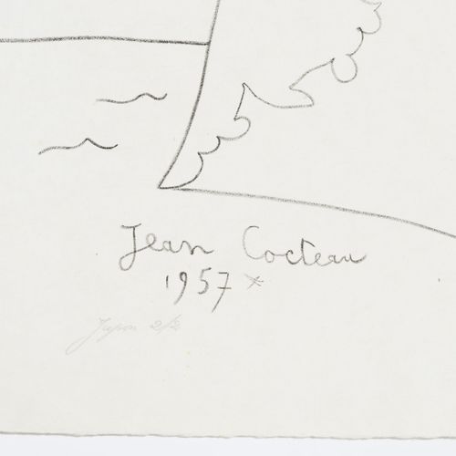 Null Jean Cocteau (1889-1963), Profil de pêcheuse 1957 et Pécheurs, 2 lithograph&hellip;