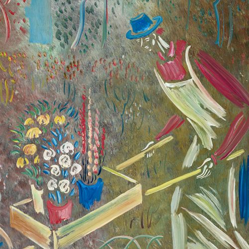 Null Vytautas Kasiulis (1918-1995), Vendeur de fleurs, huile sur toile, signée, &hellip;