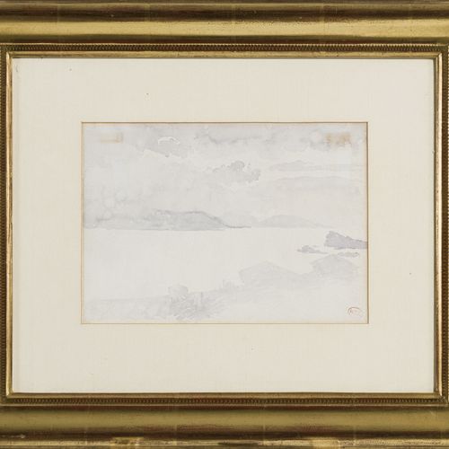 Null Henri Edmond Cross (1856-1910), "Crépuscule sur un lac", aquarelle sur papi&hellip;