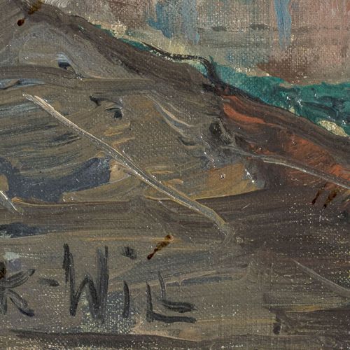 Null Frank Will (1900-1951), Voiliers au port, huile sur toile, signée, 33,5x41,&hellip;