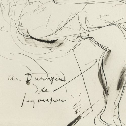 Null Dunoyer de Segonzac (1884-1974), Nu assis, encre, signée, 21x31 cmExpositio&hellip;