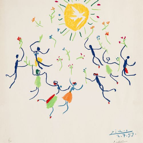 Null Pablo Picasso (1881-1973) d'après, "La Ronde des enfants", 1961, lithograph&hellip;