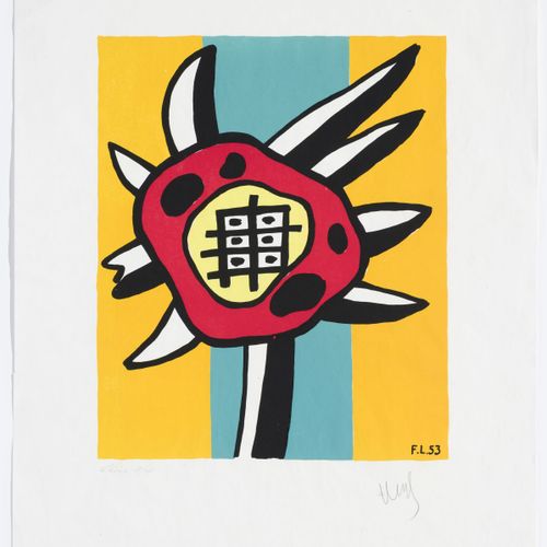 Null Fernand Léger (1881-1955), d'après, "Tournesol", lithographie, monogrammée &hellip;