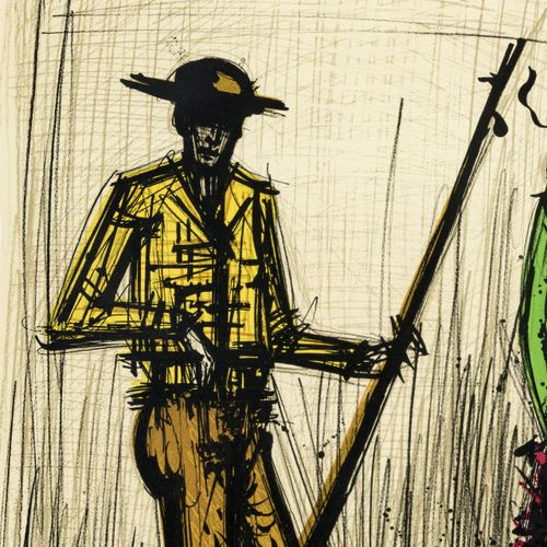 Null Bernard Buffet (1928-1999), d'après, "Picador et cigarière", lithographie p&hellip;