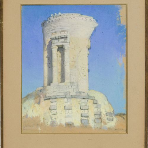 Null Simon-Albert Bussy (1870-1954), La Turbie, pastel sur papier, 24x19,5 cm (à&hellip;