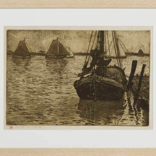 Null Théo Van Rysselberghe (1862-1926), Scène de port sous la pluie, eau-forte, &hellip;