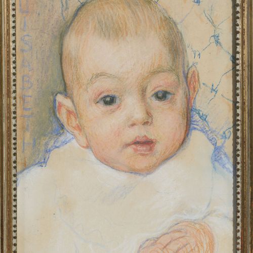 Null Théo Van Rysselberghe (1862-1926), Portrait d'Elisabeth bébé, pastel sur pa&hellip;