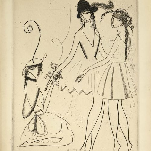Null Marie Laurencin (1883-1956), Trois femmes, eau-forte, signée et numérotée 4&hellip;