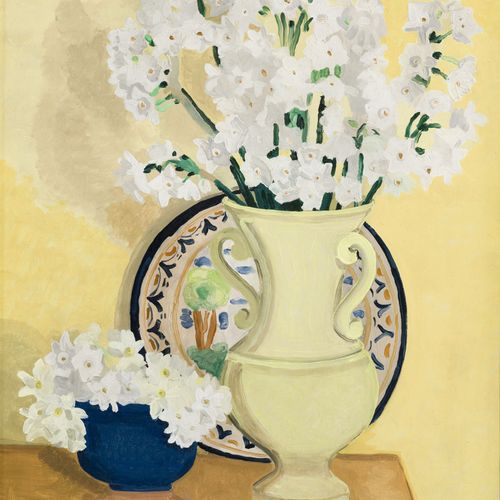 Null Jane Simone Bussy (1906-1960), Bouquet de narcisses, huile sur toile, 55x46&hellip;