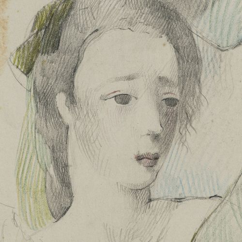Null Marie Laurencin (1883-1956), Portrait de femme, mine de plomb et crayon de &hellip;