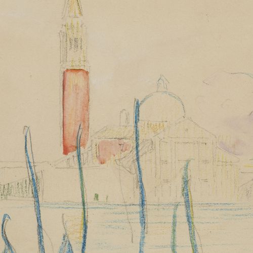 Null Théo Van Rysselberghe (1862-1926), Venise, mine de plomb et crayons de coul&hellip;