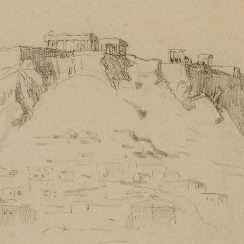 Null Théo Van Rysselberghe (1862-1926), Athènes, dessin au crayon, monogrammé, d&hellip;