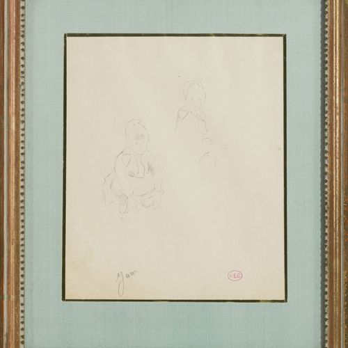 Null Henri Edmond Cross (1856-1910), Croquis de Jane Bébé, crayon de graphite su&hellip;