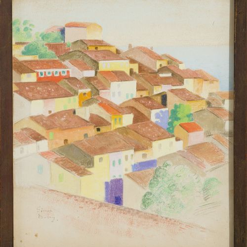 Null Simon-Albert Bussy (1870-1954), Cabris, 1940, pastel sur papier, signé, 32,&hellip;