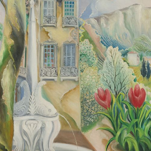 Null Elie Lascaux (1888-1969), Visite à Aix, huile sur toile, signée et datée 49&hellip;