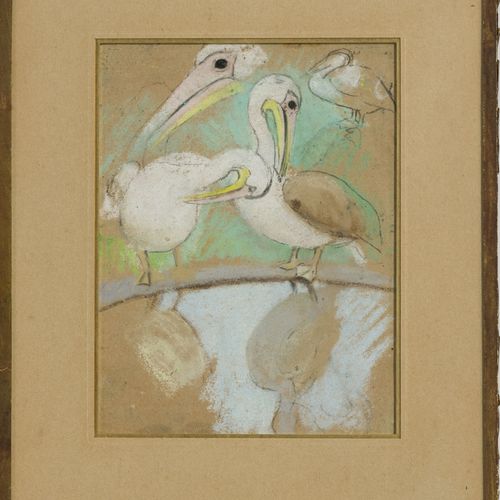 Null Simon-Albert Bussy (1870-1954), Etudes d'oiseaux (Ibis, Flamants roses, Tou&hellip;