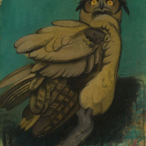 Null Simon-Albert Bussy (1870-1954), Grand-Duc, pastel sur papier, 24x18 cm (à  &hellip;