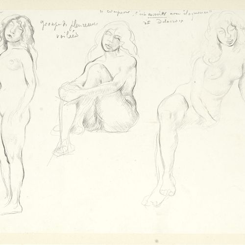 Null René Piot (1869-1934), Etudes de femmes, suite de dessins au fusain rehauss&hellip;