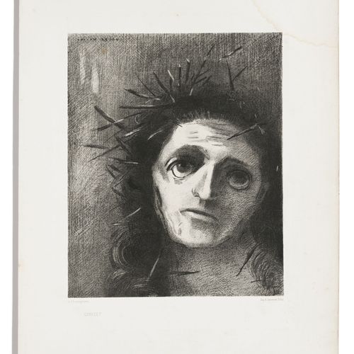 Null Odilon Redon (1840-1916), "Christ", 1887, lithographie sur chine appliquée,&hellip;