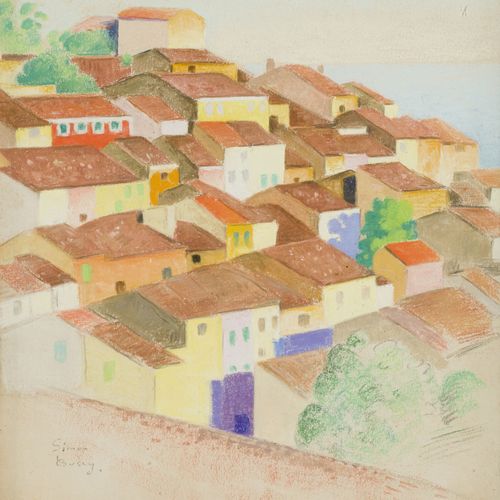 Null Simon-Albert Bussy (1870-1954), Cabris, 1940, pastel sur papier, signé, 32,&hellip;