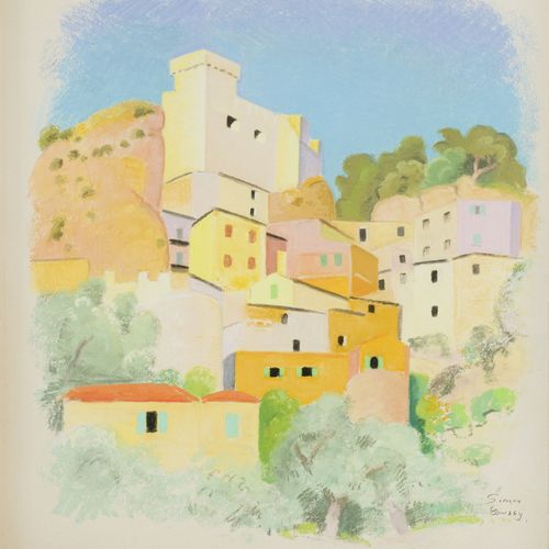 Null Simon-Albert Bussy (1870-1954), Roquebrune, pastel sur papier, signé, 32x28&hellip;