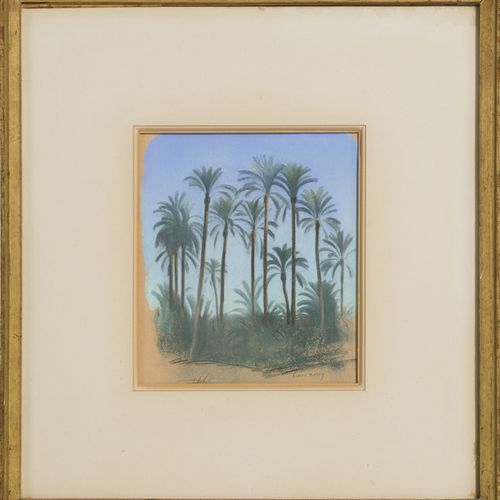 Null Simon-Albert Bussy (1870-1954), Oasis à Tozeur, 1926, pastel sur papier, si&hellip;