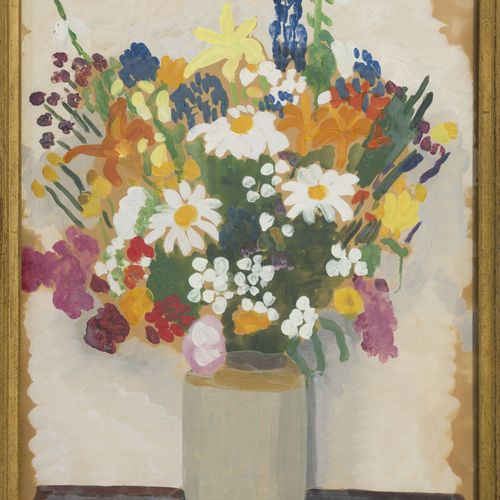Null Jane Simone Bussy (1906-1960), Bouquet de fleurs, huile sur papier, signée,&hellip;