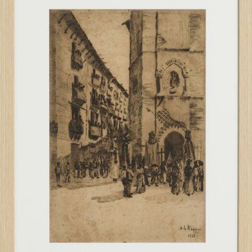Null Dario de Regoyos Y Valdes (1857-1913), Procession, eau-forte, signée et dat&hellip;
