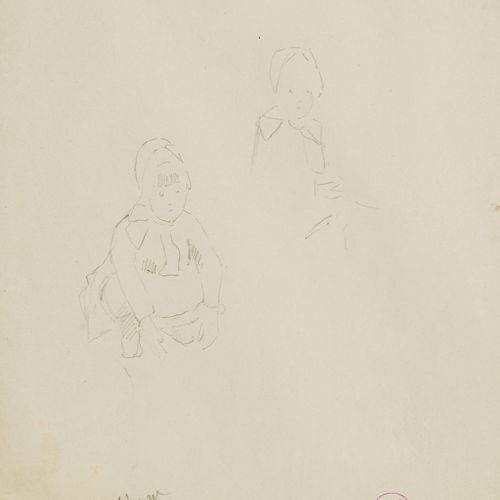 Null Henri Edmond Cross (1856-1910), Croquis de Jane Bébé, crayon de graphite su&hellip;