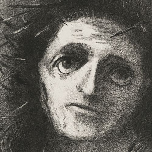 Null Odilon Redon (1840-1916), "Christ", 1887, lithographie sur chine appliquée,&hellip;