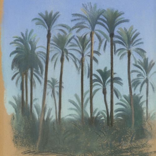 Null Simon-Albert Bussy (1870-1954), Oasis à Tozeur, 1926, pastel sur papier, si&hellip;
