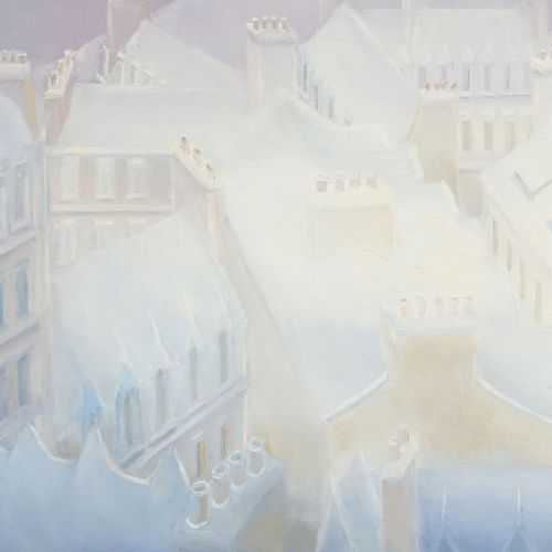 Null Elie Lascaux (1888-1969), Toits sous la neige, 1978, huile sur toile, signé&hellip;