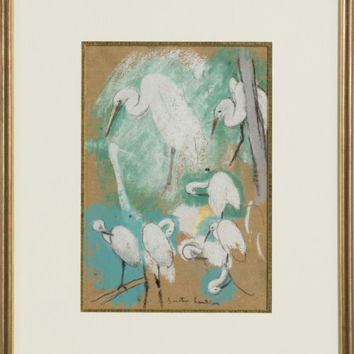 Null Simon-Albert Bussy (1870-1954), Etudes d'oiseaux (Ibis, Flamants roses, Tou&hellip;