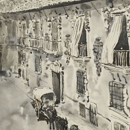 Null Dario de Regoyos Y Valdes (1857-1913), Granada, lavis sur papier, signé et &hellip;