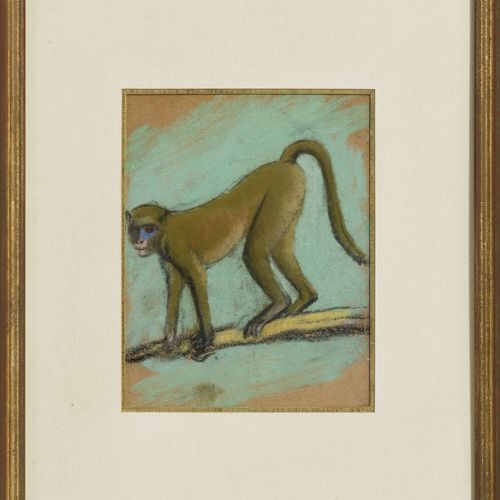 Null Simon-Albert Bussy (1870-1954), Singe, pastel sur papier, 12,5x10 cmProvena&hellip;