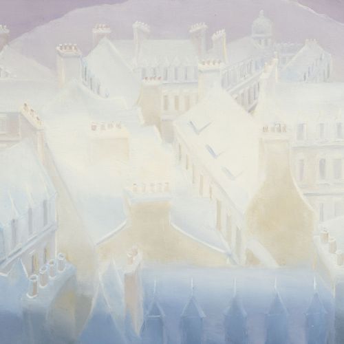 Null Elie Lascaux (1888-1969), Toits sous la neige, 1978, huile sur toile, signé&hellip;