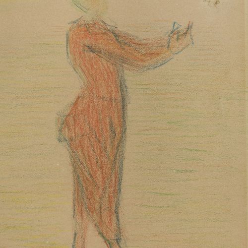 Null Théo Van Rysselberghe (1862-1926), attribué à, Arlequin rouge, crayon de co&hellip;