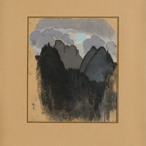 Null Simon-Albert Bussy (1870-1954), Montagnes, pastel sur papier, 17,5x15 cmPro&hellip;