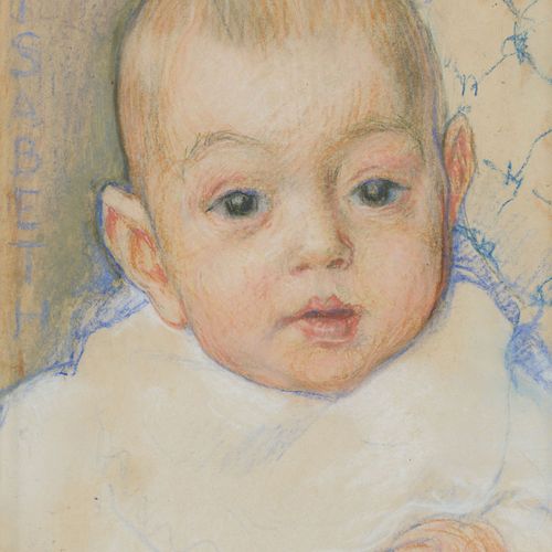 Null Théo Van Rysselberghe (1862-1926), Portrait d'Elisabeth bébé, pastel sur pa&hellip;