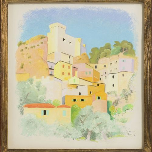 Null Simon-Albert Bussy (1870-1954), Roquebrune, pastel sur papier, signé, 32x28&hellip;