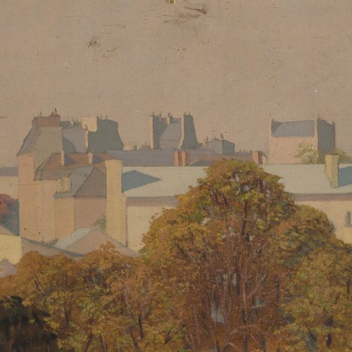 Null Charles Lacoste (1870-1959), Paris, Matinée de la fin d'été, huile sur pann&hellip;