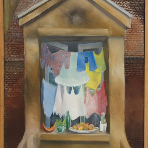 Null Elie Lascaux (1888-1969), "La fenêtre d'en face", 1958, huile sur toile, si&hellip;