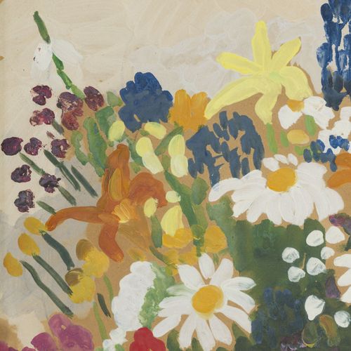 Null Jane Simone Bussy (1906-1960), Bouquet de fleurs, huile sur papier, signée,&hellip;