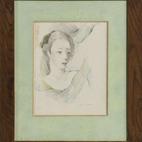 Null Marie Laurencin (1883-1956), Portrait de femme, mine de plomb et crayon de &hellip;