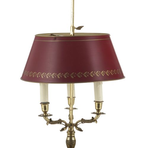 Null Lampe bouillotte de style Restauration, XIXe s., en bronze doré à décor de &hellip;