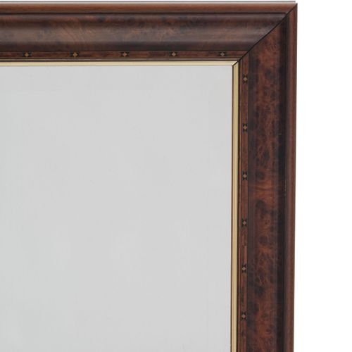 Null Miroir, XXe s., cadre en placage de loupe, glace biseauté, 90x70 cm