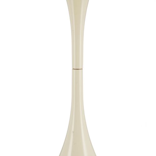 Null Lampe tulipe, circa 1980, en polymère teinté crème, abat-jour opalescent, h&hellip;