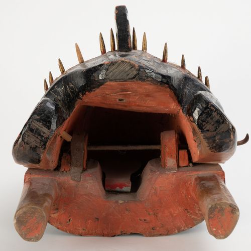 Null A wood barong head, Indonesia, Bali, 20th century, articulated mouth, 35 cm&hellip;