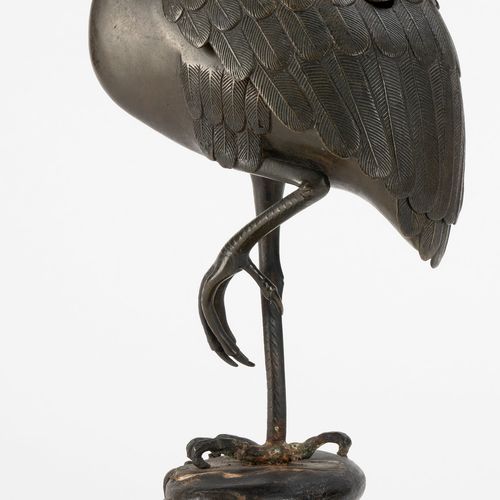 Null Brûle-parfum en forme d'oiseau en bronze, Japon, époque Meiji, l'oiseau juc&hellip;