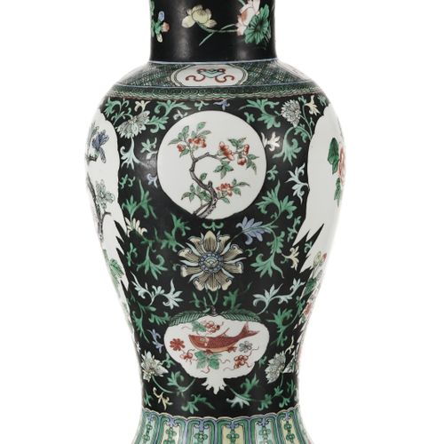 Null A famille noire porcelain vase, China, Qing dynasty, Yongzheng mark, 38.5 c&hellip;